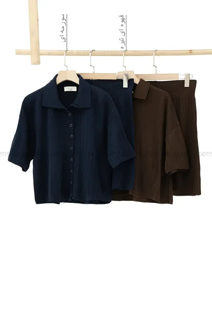 ست بلوز شلوارک بافت کد1004521