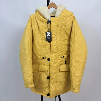 کاپشن گرم بالا سبز زرد کوهستانی طرح ساده