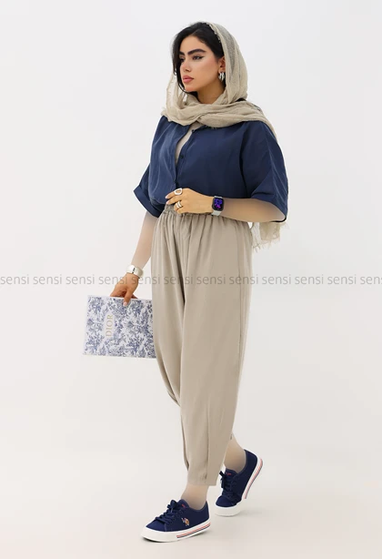 شلوار خمره ای کمر کش کد1006236