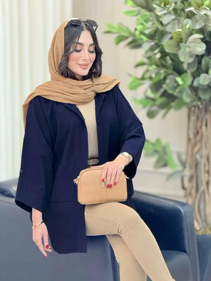 مانتو جیب برش‌دار پایین هلال