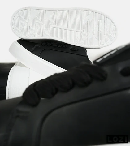 کفش کژوال مردانه چرمی مشکی سفید ZARA مدل 7370