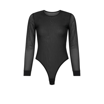 بادی حریر شیشه ای یقه گرد کشی