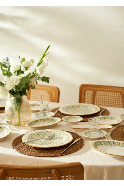 سرویس صبحانه 6 نفره Bella Maison مدل Loren استون‌ور - زرد