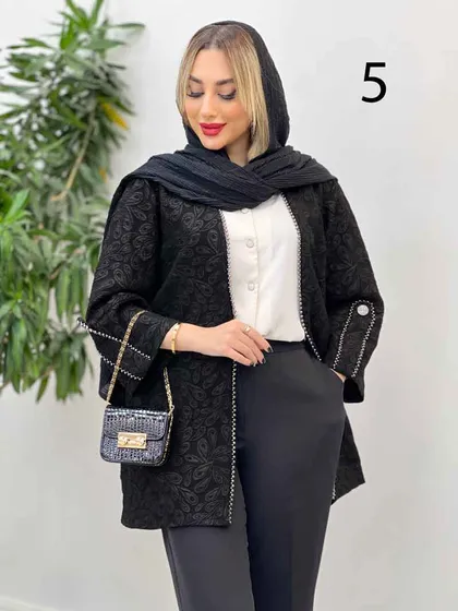 مانتو فکورا مروارید دوزی