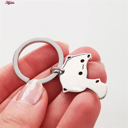 جاکلیدی مدل دوقلو فلزی آغوش گربه کد 4662 بسته 2 عددی