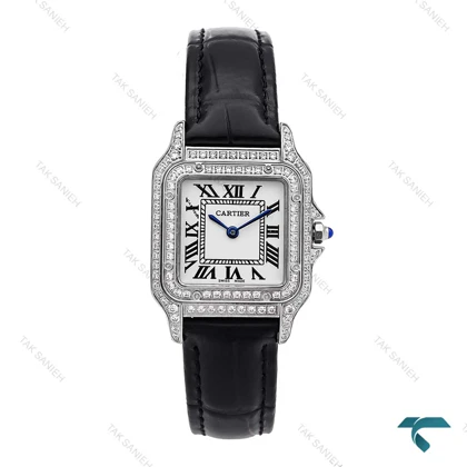 ساعت کارتیه پنته زنانه فول نگین سیلور مدیوم Cartier-6272-L