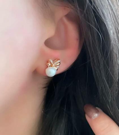 گوشواره میخی مرواریدی ژوپینگ