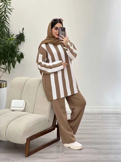 ست بافت راه راه مهناز
