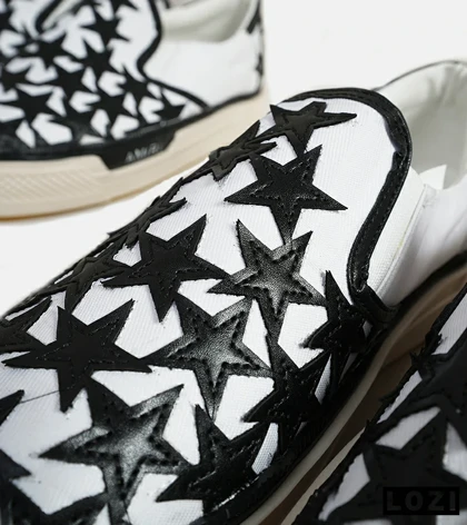 کفش اسنیکرزسفید مشکی Amiri Stars مدل 5998