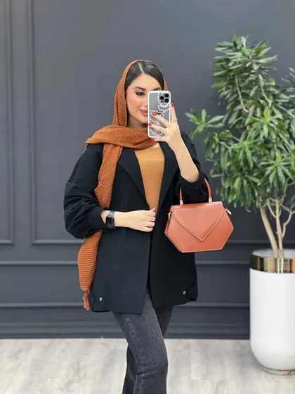 مانتو لینن جیب کج پشت پاگن