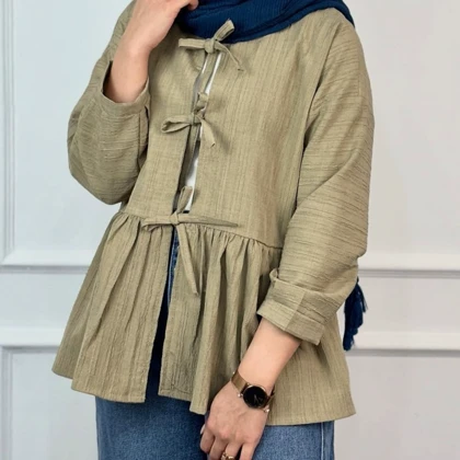 شومیز زنانه عروسکی چین‌دار آویسا کد 214