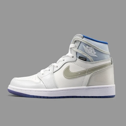 نایکی جردن 1 زوم سفید آبی ساق‌دار Nike Air Jordan 1 Retro High Zoom White Racer Blue