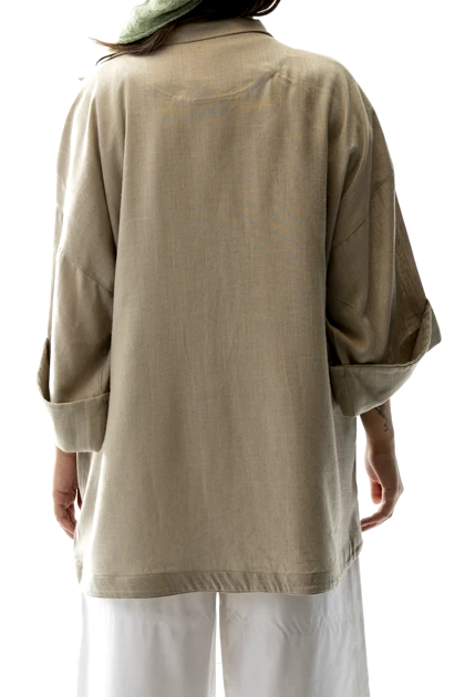 مانتو جیب‌دار آستین پاکتی زنانه