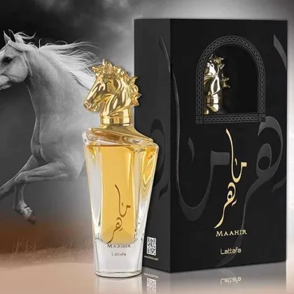 عطر ادکلن ماهر زنانه طلایی لطافه Lattafa Maahir For Women 100ml کد 112