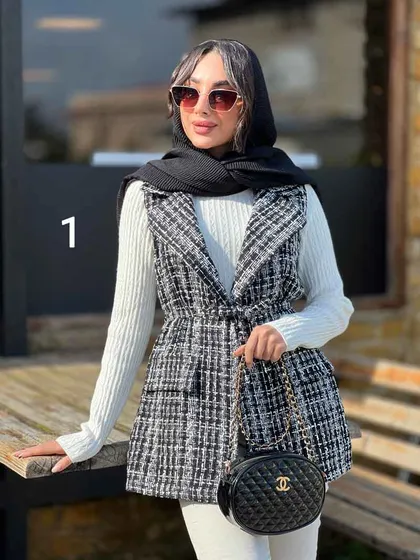 ژیله دو جیب پاکتی کمردار