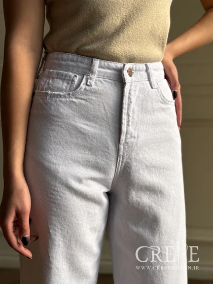 جین بگ سفید یخی قد 103