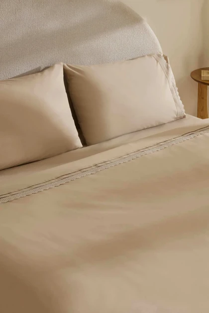 سرویس روتختی دو نفره Karaca Home مدل Lenmor پنبه‌ای - بژ