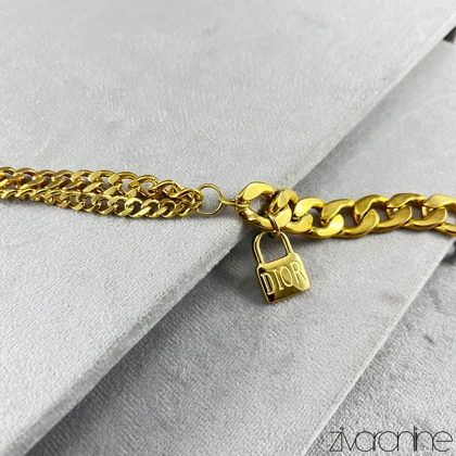 دستبند زنانه قفل دیور طلایی 40150