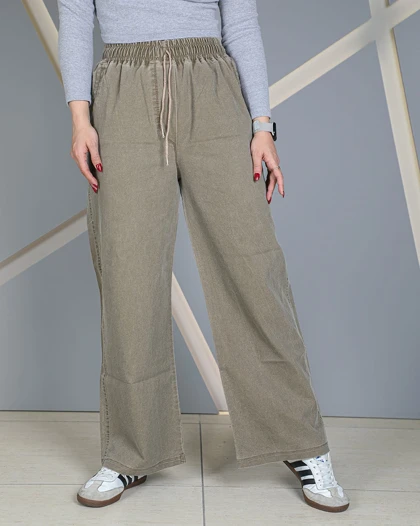 خرید شلوار بهاره زنانه نیم بگ جین کاغذی نسکافه‌ای Mocha Paper Denim Semi Baggy Pants کد 40060
