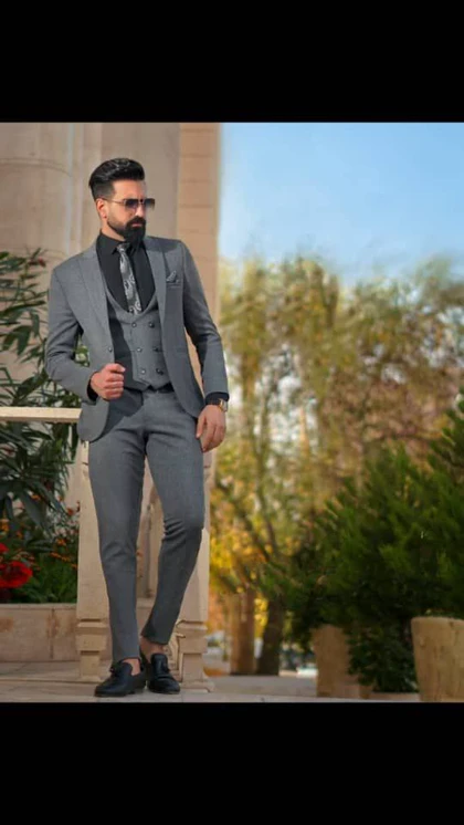 ست سه تیکه کت شلوار جلیقه کاردین پلاس مدل 220 کد 98