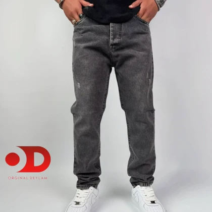 شلوار مام فیت ذغالی روشن مردانه کد 654&