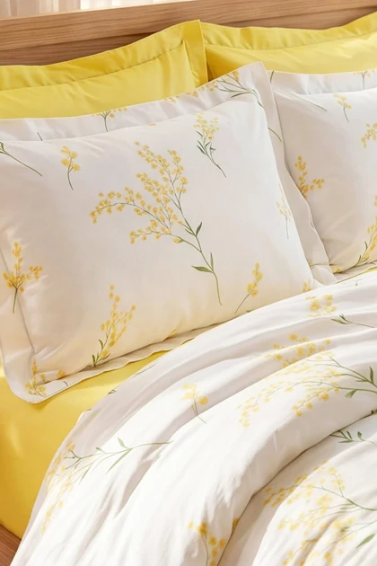 سرویس روتختی دو نفره Karaca Home مدل Loretta پنبه - زرد