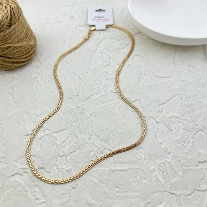 گردنبند زنانه طرح طلا بافت حصیری