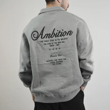 دورس نیم زیپ اسپرت ان وای سی مدل VLS-4H0818 طوسی