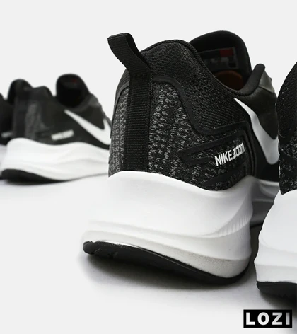 کفش کتانی مردانه و زنانه مشکی سفید Nike air zoom مدل 4546