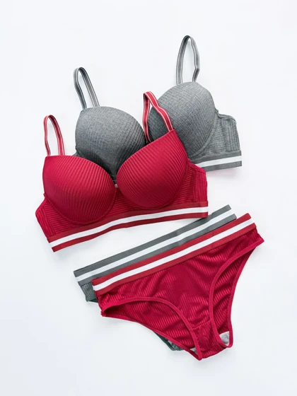 ست شورت و سوتین کبریتی فنردار پوش آپ دار اسپورت