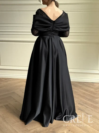 ماکسی ساتن بالاتنه سنگدوزی