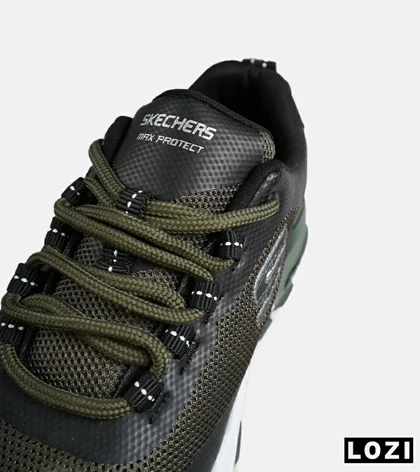 کفش کتانی طبی ورزشی مشکی سبز SKECHERS max protect مدل 7774