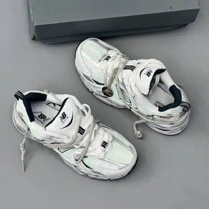 کفش نیو بالانس 530 کاستوم سفید سبز New Balance 530 Custom White Green