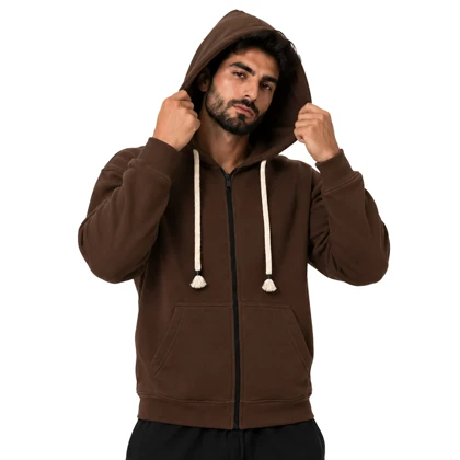 سویشرت اسپرت بیسیک مدل ZRA-5F0659 قهوه ای