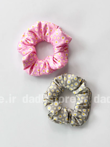 کش مو اسکرانچی ساتن طرح گل