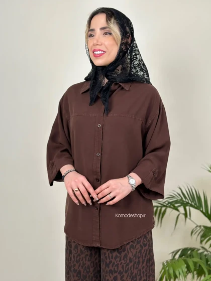 شومیز سیلک اسلپ زنانه مدل پاگون