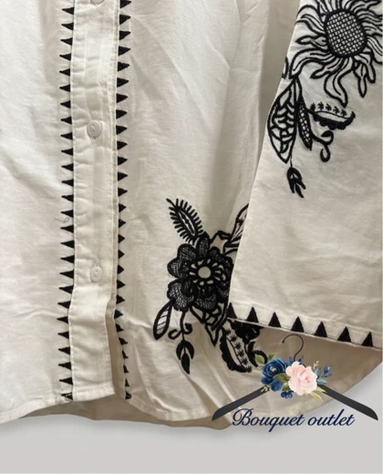 شومیز سفید گلدوزی ZARA