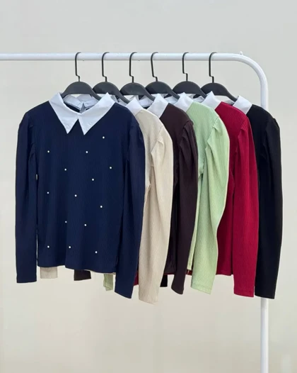 بلوز یقه دار