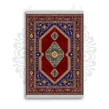 *جدید* فرشینه از جنس پارچه شانل مخمل ترک طرح فانتزی برند دفه کد 646