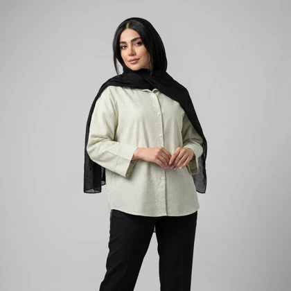 شومیز زنانه راه راه نگین‌دار
