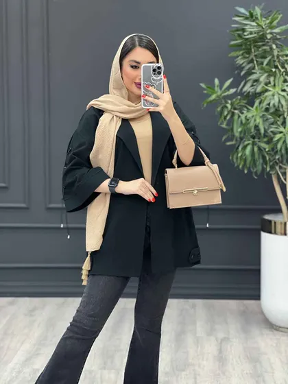 مانتو لینن بغل پاگن آستین ضربدری