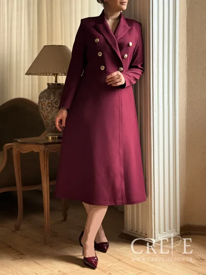 پیراهن کلوش یقه انگلیسی 6 دکمه