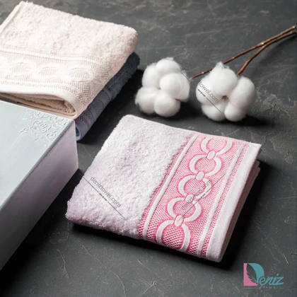 حوله دستی Chain رنگ صورتی روشن