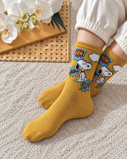 جوراب نخ و پنبه فانتزی کد 31459