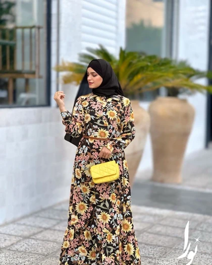 پیراهن سامینا طرح آفتابگردان