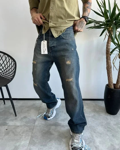 شلوار نیم بگ کثیفشور زاپ‌دار RAG&BONE