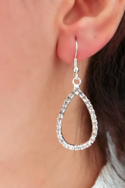 گوشواره جواهری قطره ساده