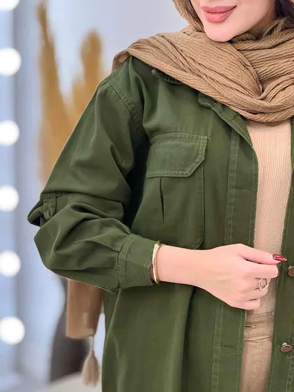 مانتو جیب پیله آستین برش‌دار