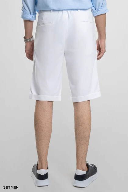 شلوارک لینن پیل دار کمر کش