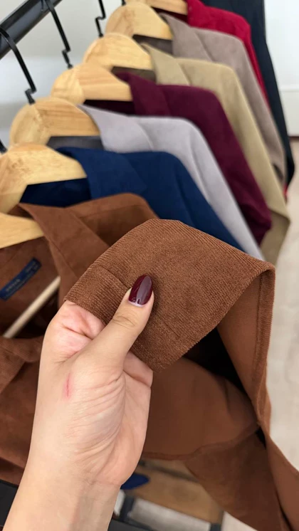 پیراهن مخمل کبریتی 2594